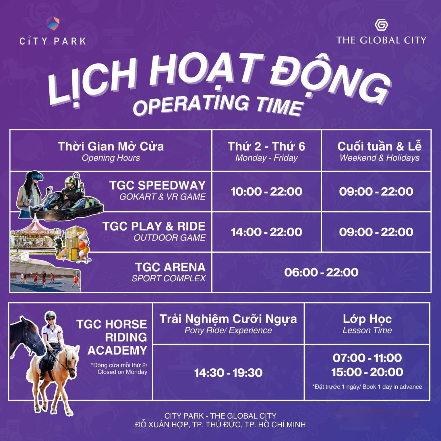 Lịch hoạt động City Park The Global City
